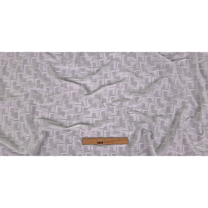 Optic White Geometric Jacquard Stretch Knit Full