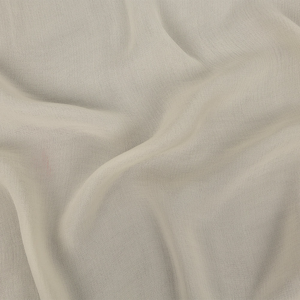 Canolli Cream Crinkled Viscose Double Cloth Crepe