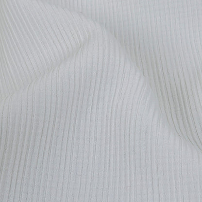 Ivory Ribbed Stretch Polyester Matelasse Detail