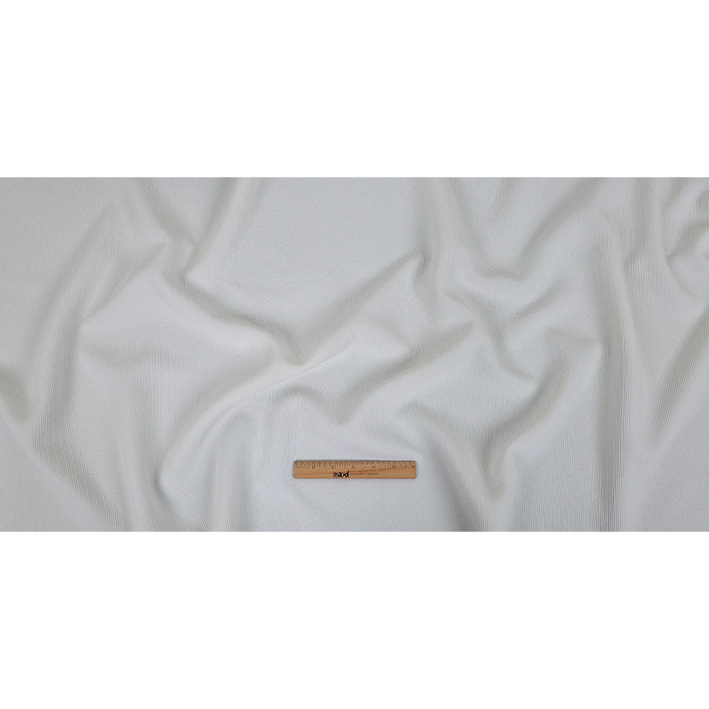 Ivory Ribbed Stretch Polyester Matelasse Full