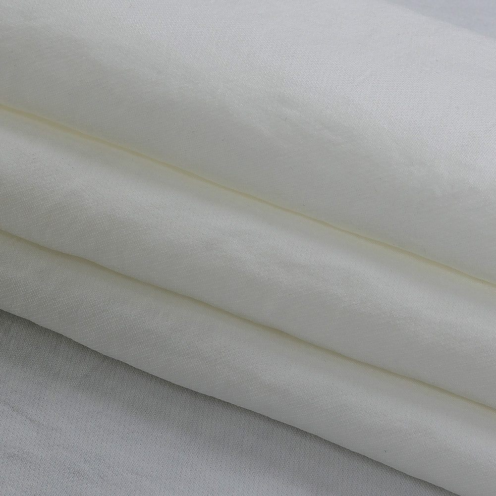 Optic White Stretch Polyester Woven Folded