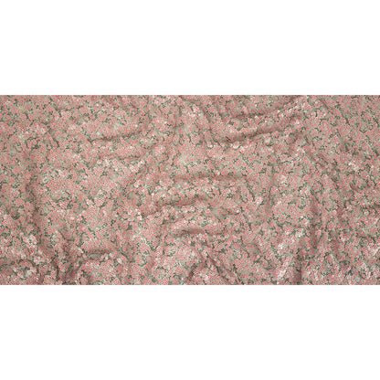 Pink, Lacquer and Satin Moss Sequin Passageways on White Mesh Full