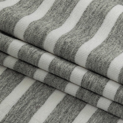 Heathered Gray and White Striped Stretch Rayon Jersey Folded