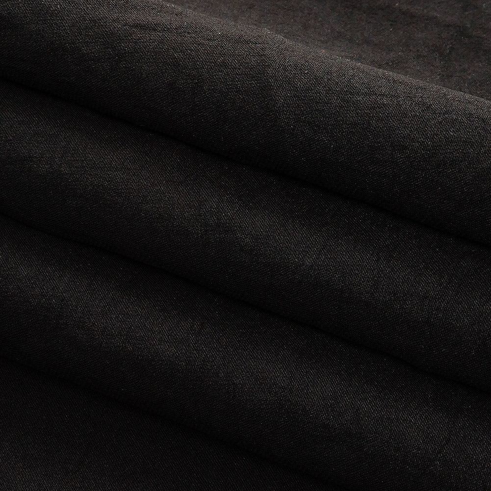 Black Stretch Polyester Woven Folded