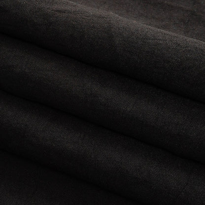Black Stretch Polyester Woven Folded