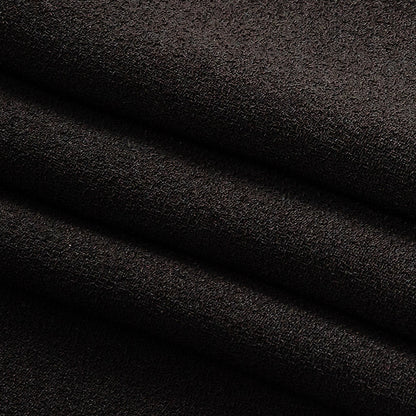 Black Stretch Polyester Crepe Folded
