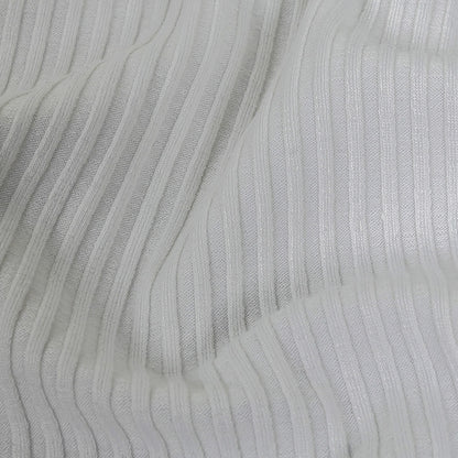 Ivory 5 x 4 Stretch Viscose Rib Knit Full