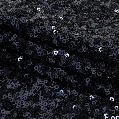 Neon Navy Clustered Baby Sequins on Stretch Mesh Folded