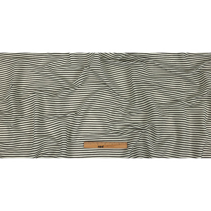Italian Bright White and Black Raised Stripes Stretch Knit Full