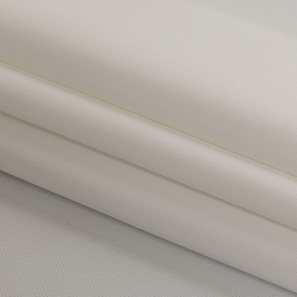 White Polyester Crepe with Give Folded
