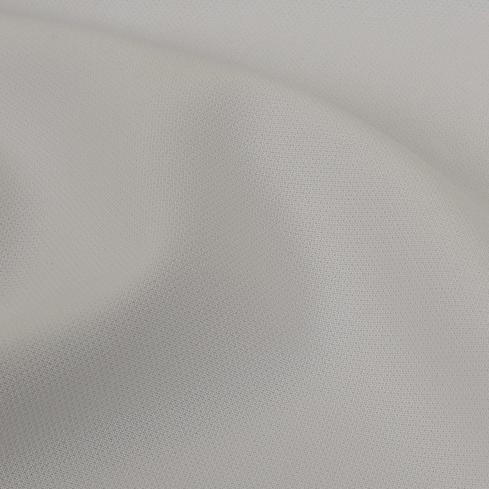 White Polyester Crepe with Give Detail