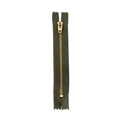 YKK Forest Night Metal Closed Bottom Zipper with Gold Teeth - 5"