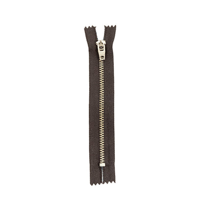 YKK Chocolate Torte Metal Closed Bottom Zipper with Silver Teeth - 5"