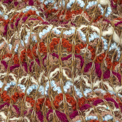 Italian Taupe, Baby Blue and Picante Blended Wool Sweater Knit Detail