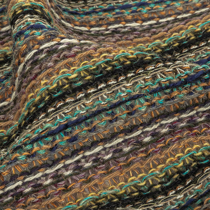 Tangerine, Avocado and Aqua Stripes Cotton Blended Sweater Knit Detail