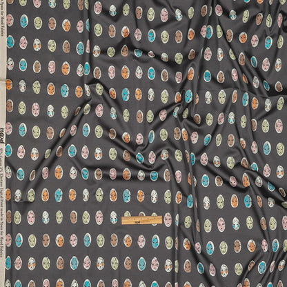 Stretch Cotton Sateen - Forged Iron Face Polka Dots - Pop-Art Pretties Print - Mood Exclusive Harvest Collection Full