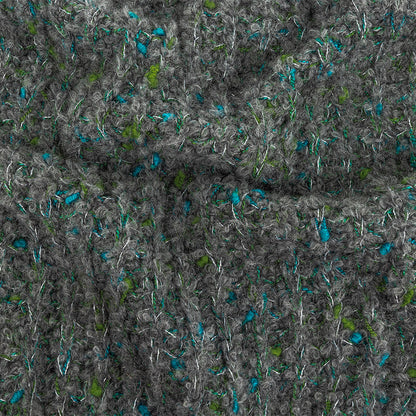 Gray, Mosaic Blue and Lime Boucled Wool Sweater Knit