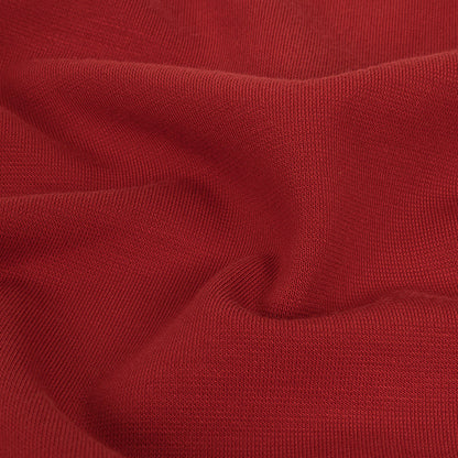 Italian Paprika Red Stretch Viscose Ponte de Roma Detail