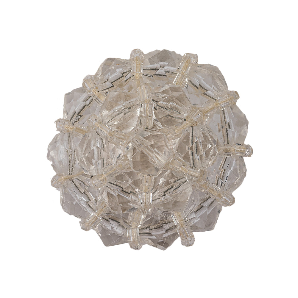 Vintage Transparent Shank Back Faceted Beaded Button - 44L/28mm