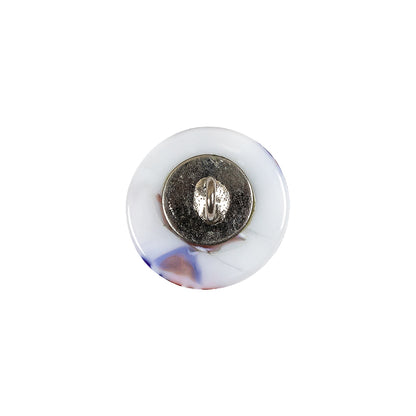 Vintage White, Red and Blue Mosaic Domed Shank Back Glass Button - 24L/15mm Detail