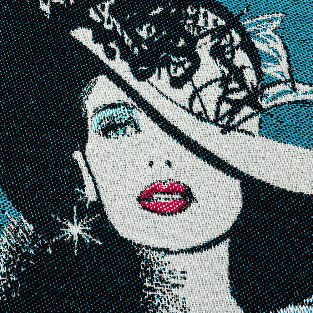 French Blue I Love Paris Oversized Square Patch - 18.875" Detail