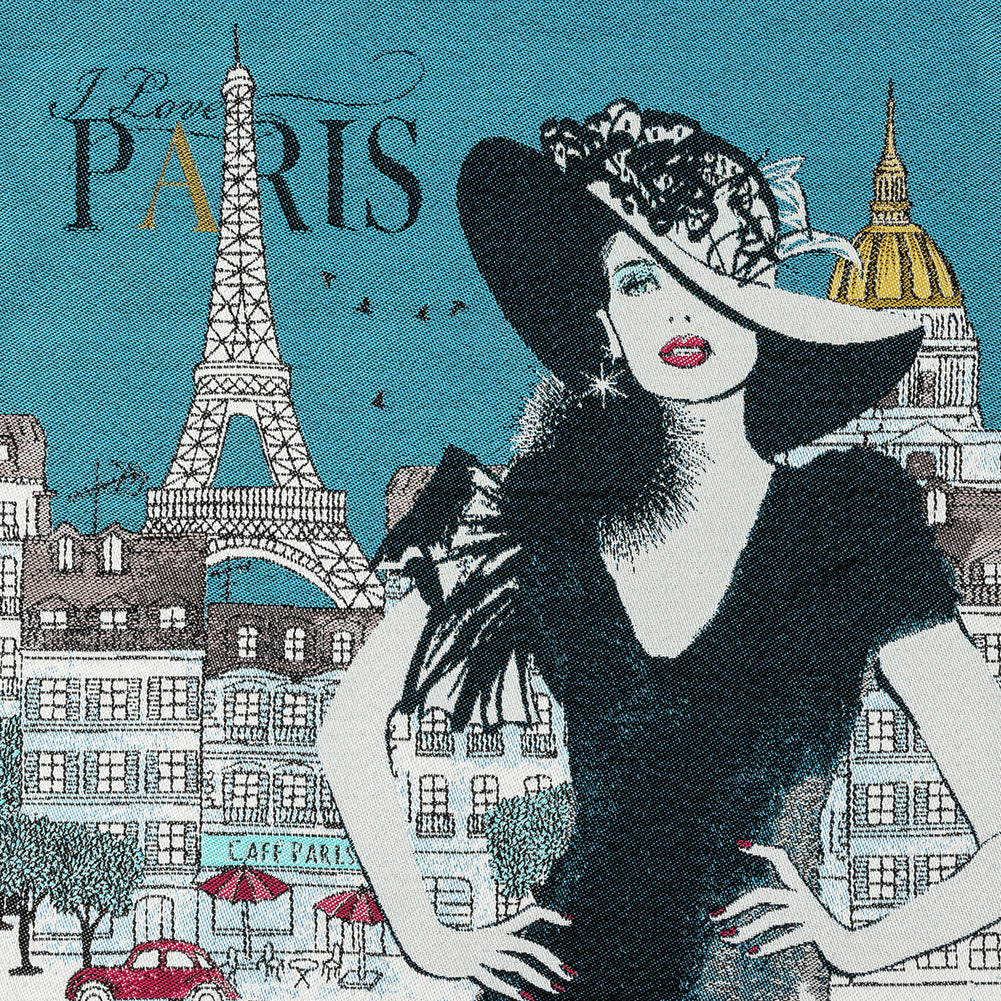 French Blue I Love Paris Oversized Square Patch - 18.875"