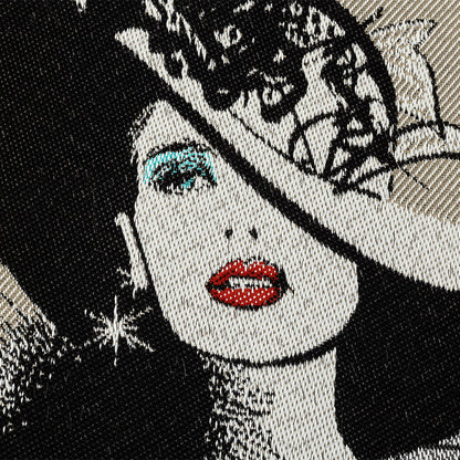 French Linen I Love Paris Oversized Square Patch - 18.875" Detail