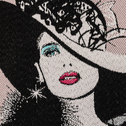 French Rose I Love Paris Oversized Square Patch - 18.875" Detail