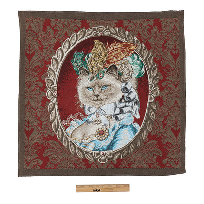 French Burgundy Aristocat Cotton Blend Oversized Square Patch - 18.875" Full