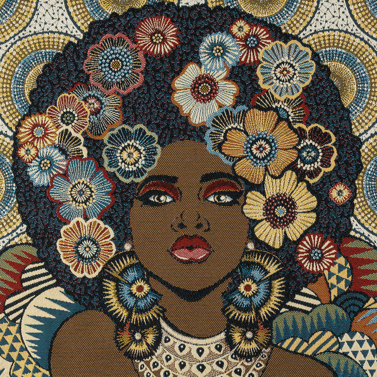 template--25130090922057__main-French Blue and Multicolored Floral Destiny Cotton Blend Oversized Square Patch - 18.875"