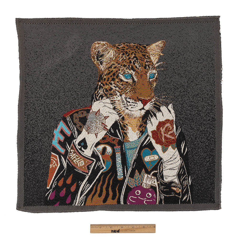 French Graphite Jaguar Harley Oversized Square Patch - 18.875" Full
