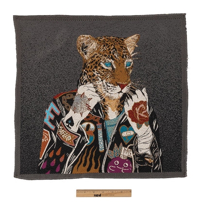 French Graphite Jaguar Harley Oversized Square Patch - 18.875" Full