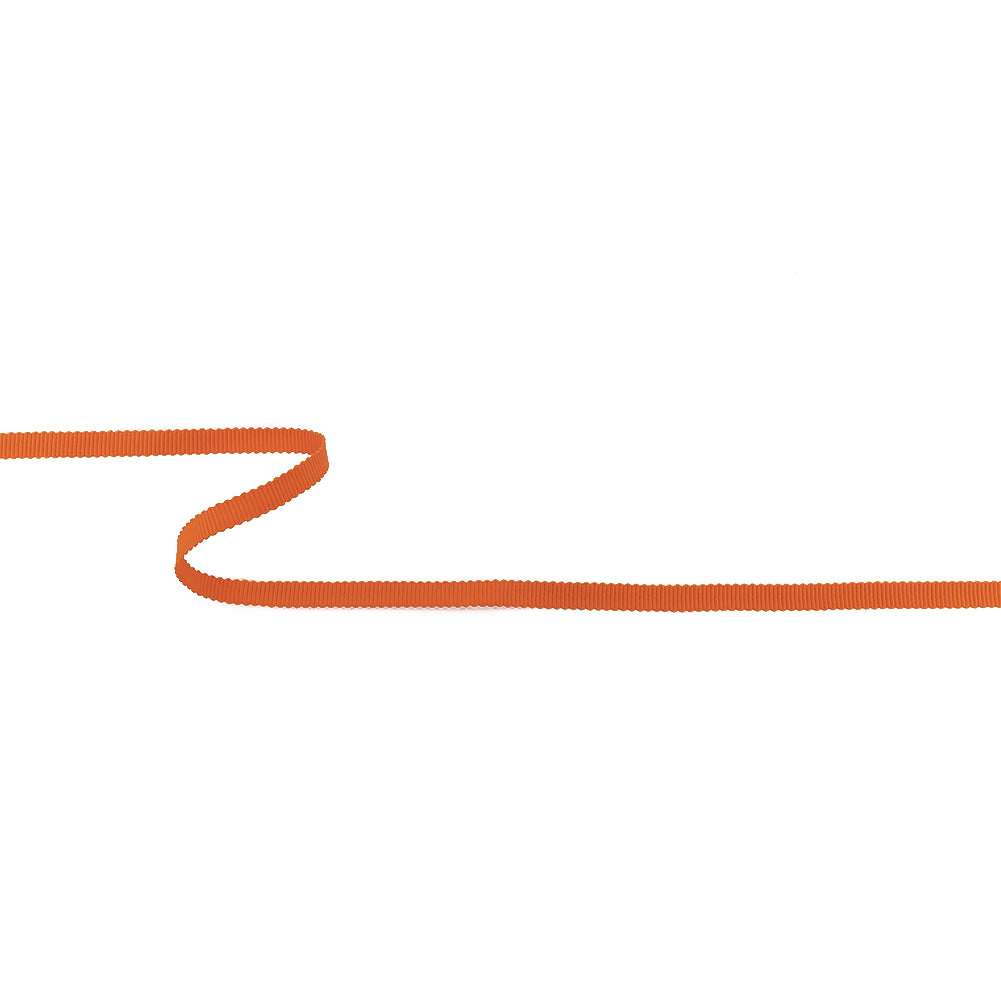 Bright Orange Petersham Grosgrain Ribbon - 0.25"