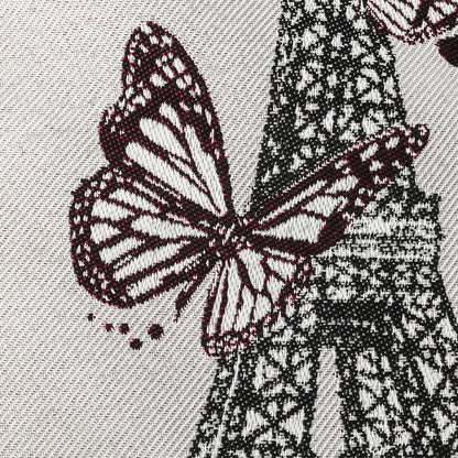 French Pearl and Pink J'Adore Paris Cotton Blend Oversized Square Patch - 18.875" Detail