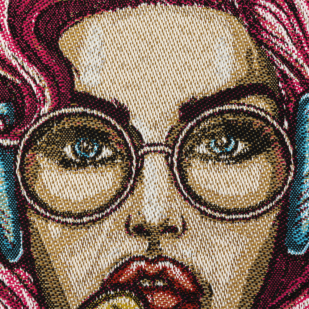 French Beige and Pink Girl with Lollipop Oversized Square Patch - 18.875" Detail