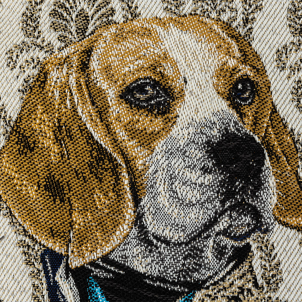 French Linen Woof Marshal Cotton Blend Oversized Square Patch - 18.875" Detail