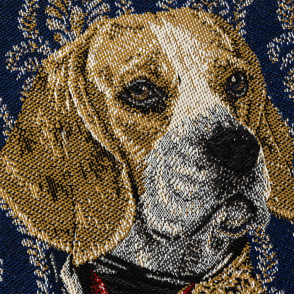 French Royal Blue Woof Marshal Cotton Blend Oversized Square Patch - 18.875" Detail
