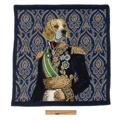 French Royal Blue Woof Marshal Cotton Blend Oversized Square Patch - 18.875" Full