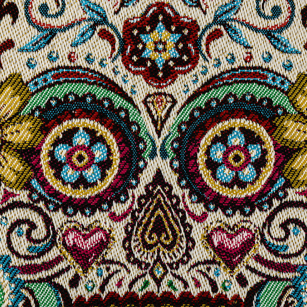 French Pale Yellow Sugar Mandalas Oversized Square Patch - 18.875" Detail
