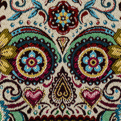 French Pale Yellow Sugar Mandalas Oversized Square Patch - 18.875" Detail