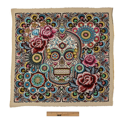 French Pale Yellow Sugar Mandalas Oversized Square Patch - 18.875" Full