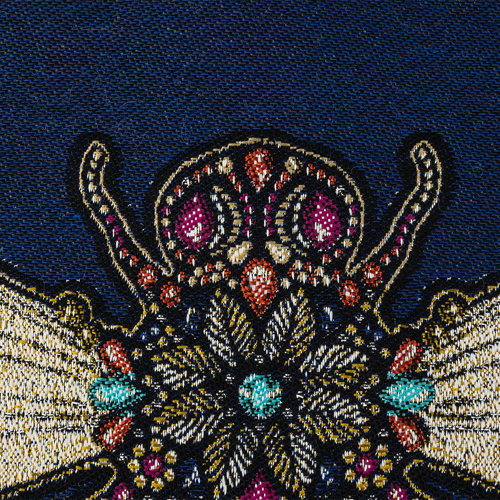 French Royal Blue Queen Bee Cotton Blend Oversized Square Patch - 18.875" Detail
