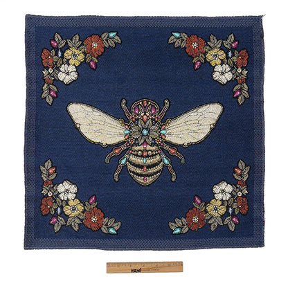 French Royal Blue Queen Bee Cotton Blend Oversized Square Patch - 18.875" Full