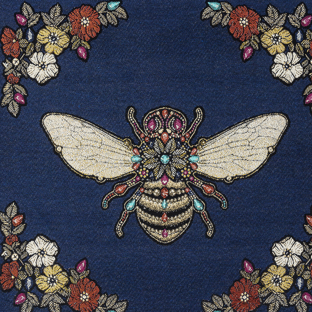 French Royal Blue Queen Bee Cotton Blend Oversized Square Patch - 18.875"