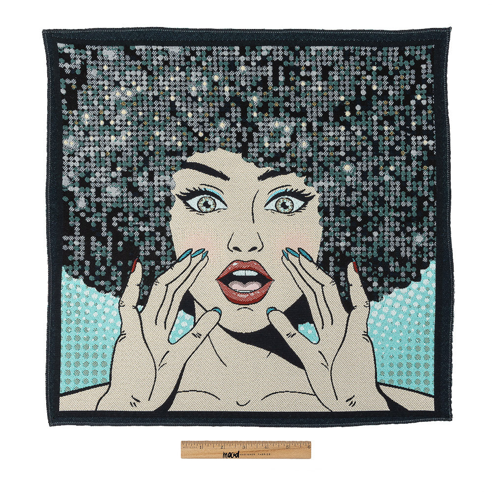 French Blue Multicolored Don't Stop the Music Oversized Square Patch - 18.875" Full