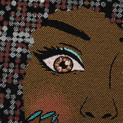 French Pink Multicolored Don't Stop the Music Oversized Square Patch - 18.875" Detail