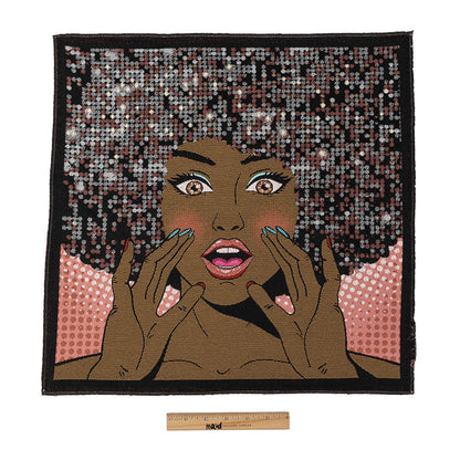 French Pink Multicolored Don't Stop the Music Oversized Square Patch - 18.875" Full