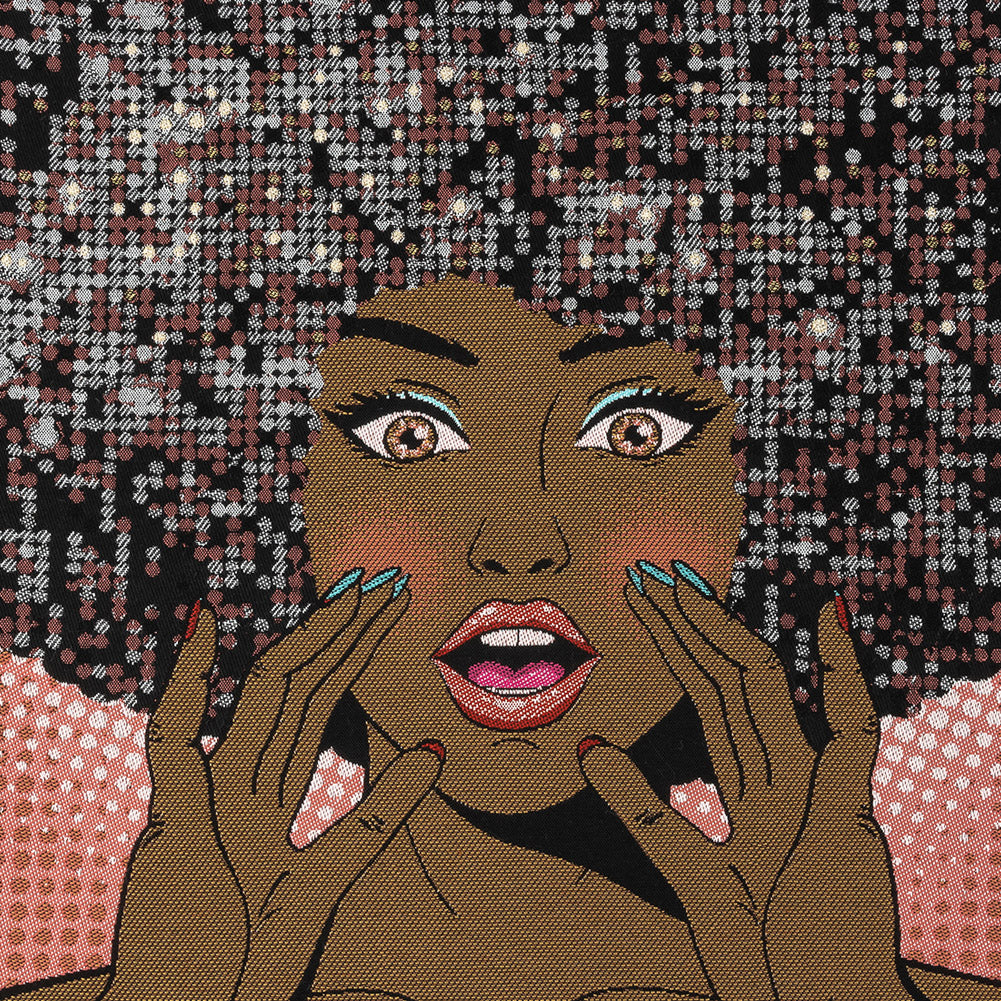 French Pink Multicolored Don't Stop the Music Oversized Square Patch - 18.875"