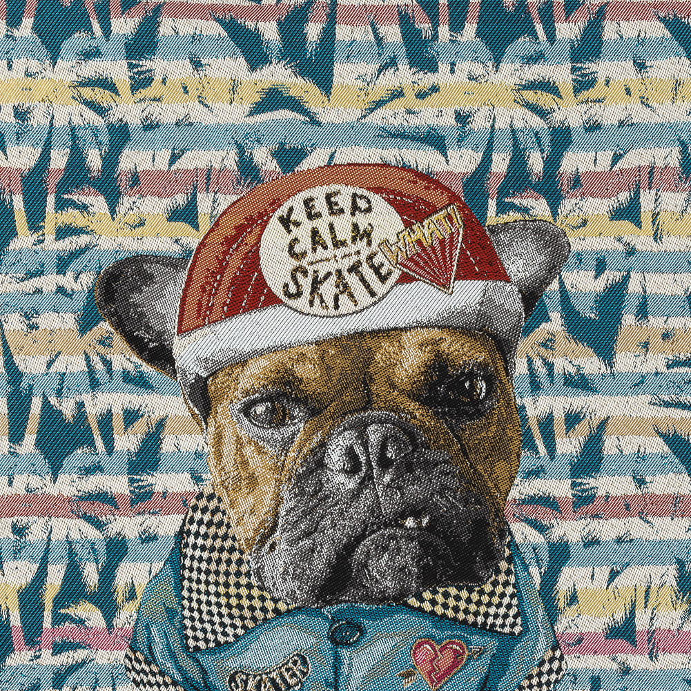 French Blue Keep Calm Skater Oversized Square Patch - 18.875"