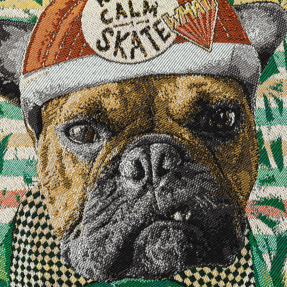French Green Keep Calm Skater Oversized Square Patch - 18.875" Detail